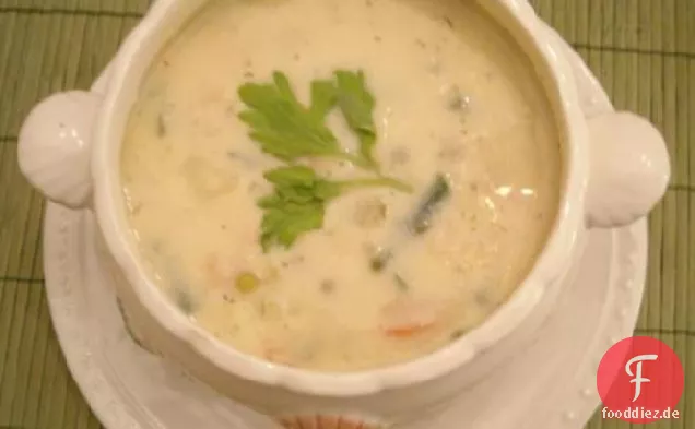 Übrig gebliebenes Lachsfilet Chowder