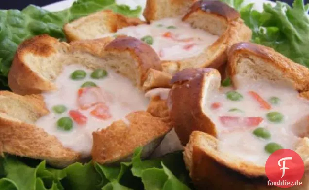 Rahmspinat Thunfisch in Toast Cups