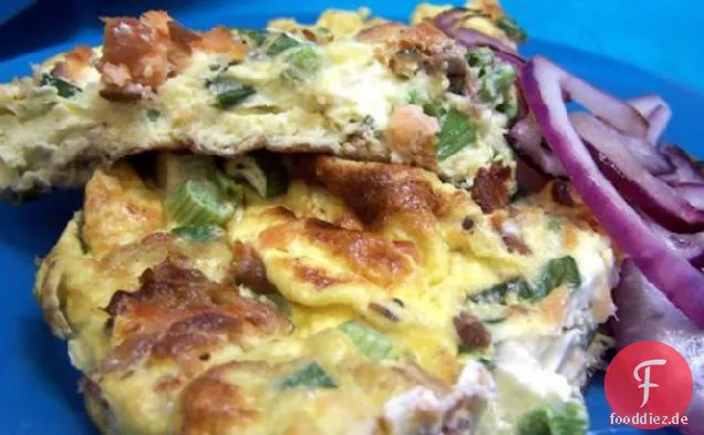 Geräucherter Lachs und Frischkäse Frittata