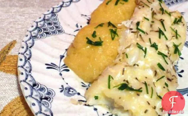 Rosmarin Kabeljau mit pürierten Rutabaga