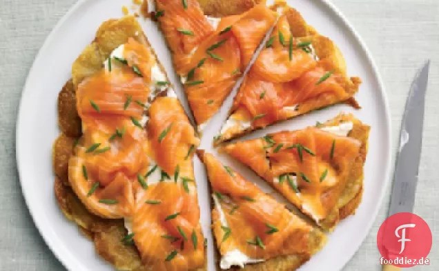 Kartoffel-Galette mit geräuchertem Lachs