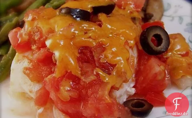 Kabeljaufilets mit Orangen- und Cracked Green Olive Salsa