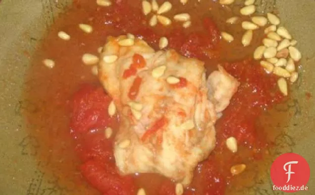 Pikanter Tomaten-Knoblauch-Fisch