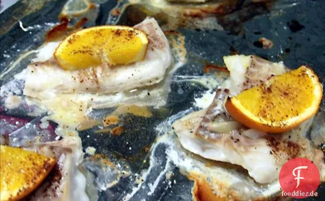 Kabeljau mit Orange und Zwiebel