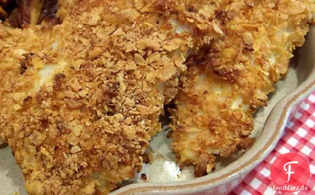 Cornflake Gebackener Kabeljau-Fisch