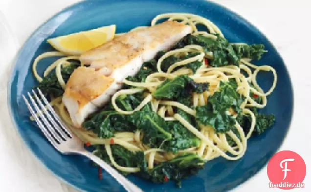 Linguine mit Grünkohl und Kabeljau