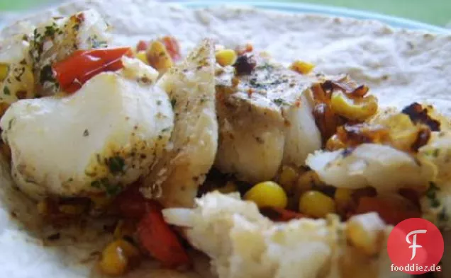 Geröstete Mais-Fisch-Tacos