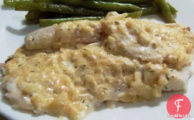 Gebackener Fisch in Mayonnaise und Senf