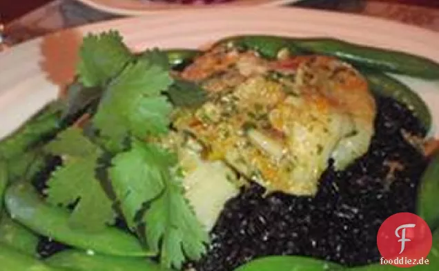 Heilbutt Wangen mit Ingwer-Orangen-Sauce
