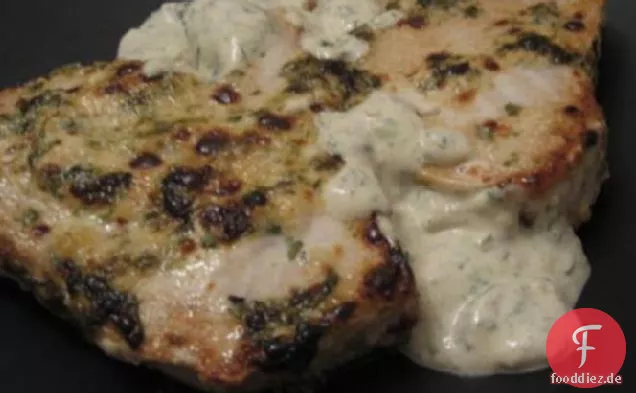 Gegrillter Heilbutt mit Koriandercreme