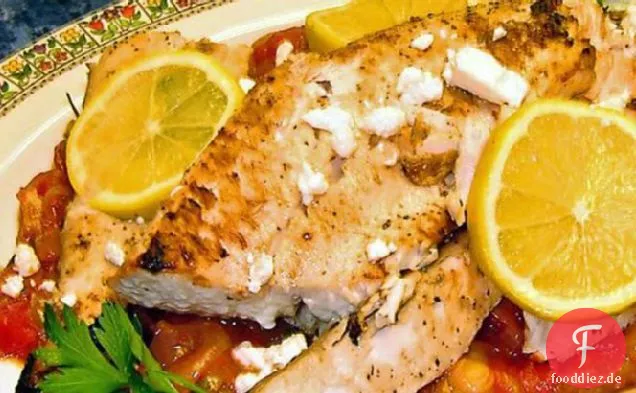 Gebratener Mahi-Mahi mit Parsleyed Tomaten