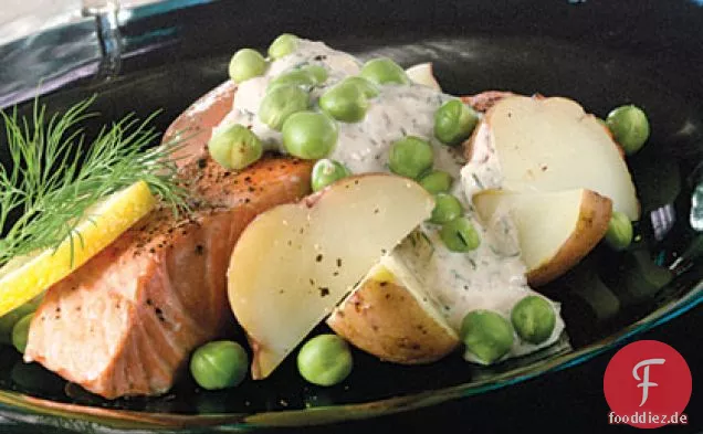 Lachs-Kartoffelsalat mit Zitronen-Dill-Dressing