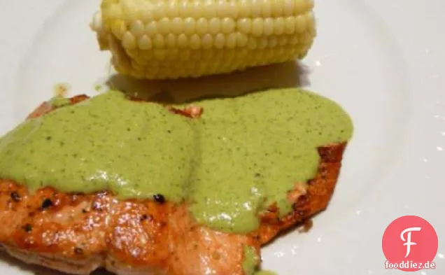 Lachs Mit Koriander und Gerösteten Serrano-Aioli