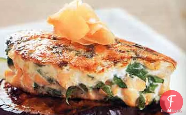 Lachsburger mit Spinat und Ingwer