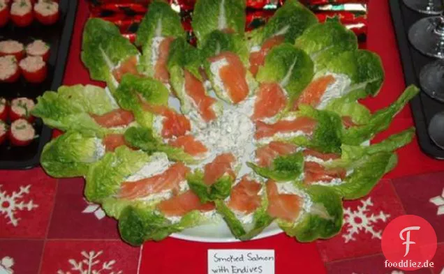 geräucherter Lachs und Endivien