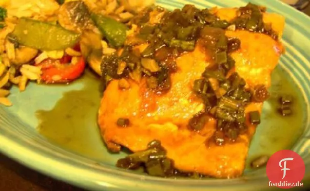 Gegrillte Orangen- und Bourbon-Lachsfilets