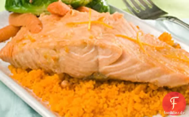 Gegrillter Lachs mit Orangenglasur