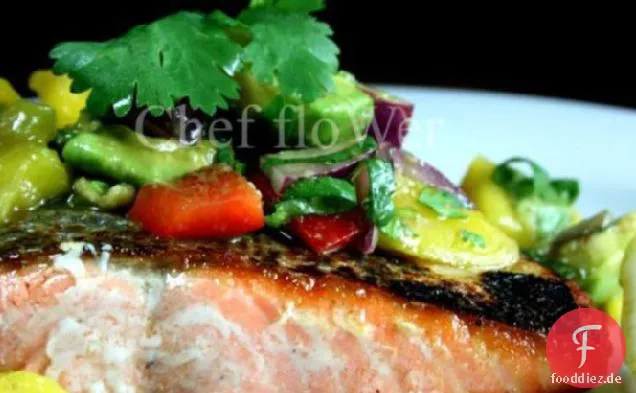 Lachs mit Koriander/Cilantro Mango Salsa