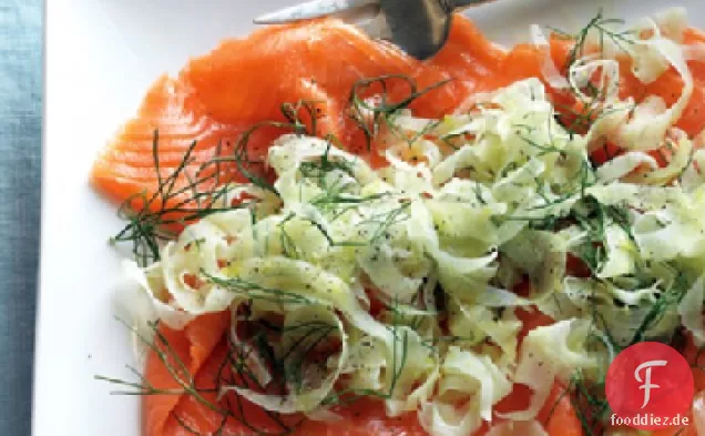 Fenchel und geräucherter Lachssalat