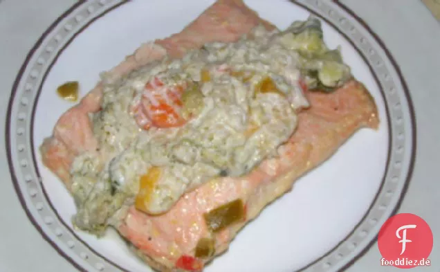 Zitronen-Pfeffer-Lachs und Gemüse