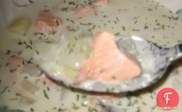 Creme von Lachssuppe