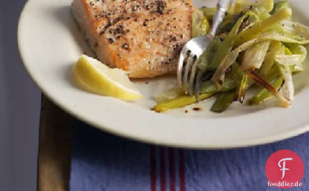 Lachs mit Lauch