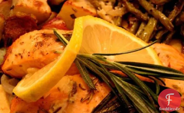 Rosmarin gebratener Lachs