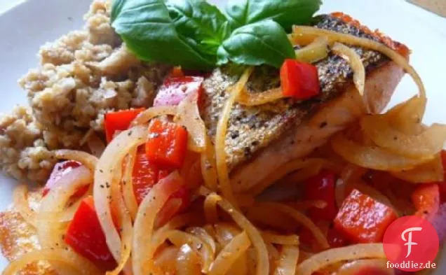 Lachs mit rotem Pfeffer braten