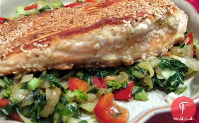 Indisch gewürzter gebratener Lachs