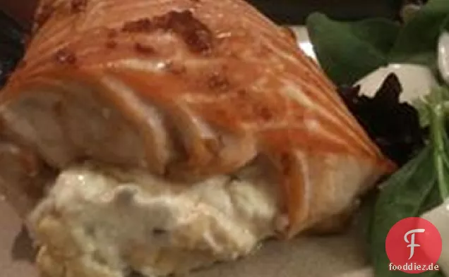 Sara's Soja mariniert und Frischkäse-gefüllter Lachs