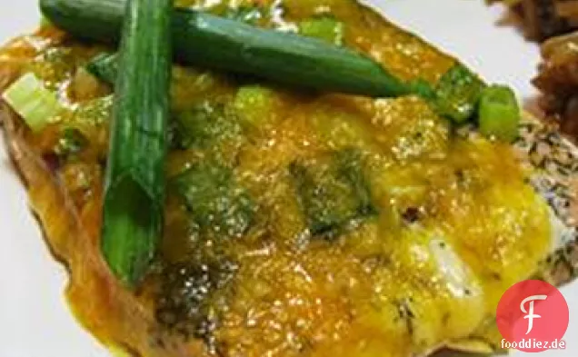 Käsig gebackener Lachs