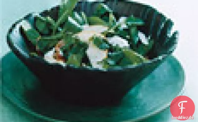 Birnen-, Rucola- und Pancetta-Salat