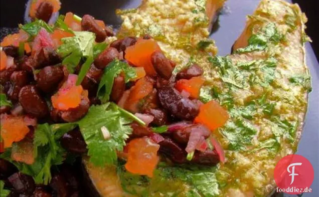 Lachs mit Senf Sellerie Maische