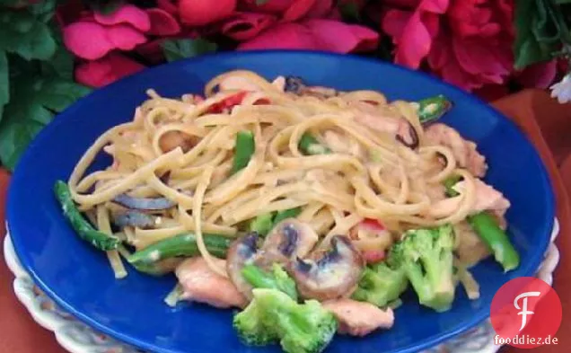 Linguine Mit geräuchertem Lachs Cremige Sauce