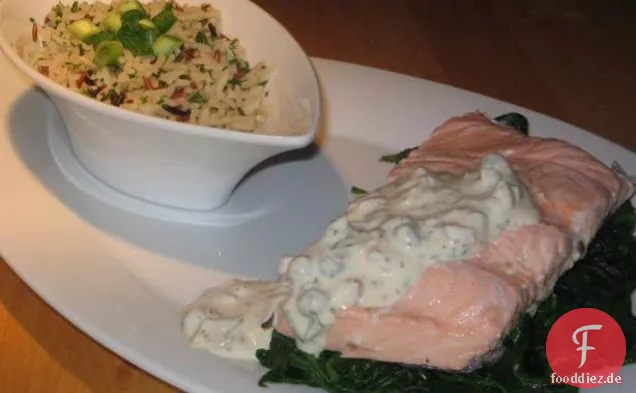 Pochierter Lachs