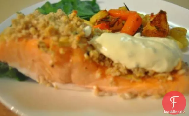 Senf verkrustete Lachs (Für den Toaster)