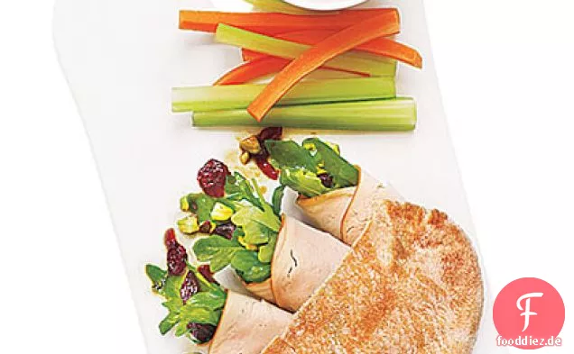 Die Türkei und Rucola Roll-Up-Pita-Sandwich