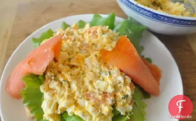 Eiersalat und Räucherlachs-Sandwiches