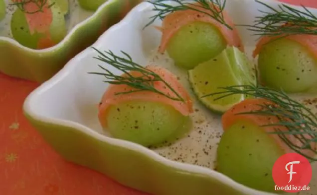 Honigtau mit geräuchertem Lachs