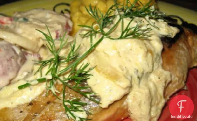 Gebratener Lachs Gravlax-Stil