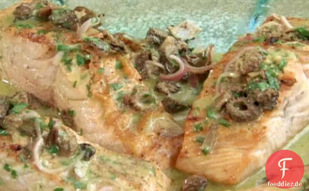 Gegrillter Lachs mit Morel-Vinaigrette