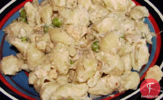 Lieblings-Lachs-Pasta für Kinder mit Erbsen