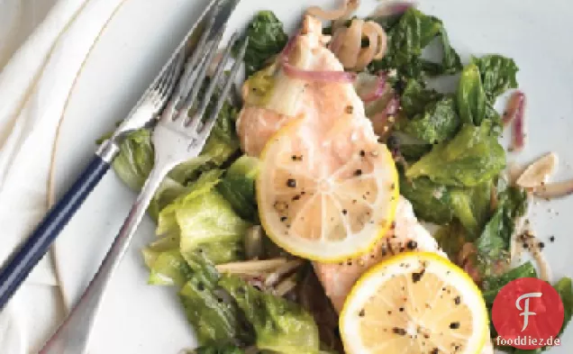Lachs mit Escarole und Zitrone
