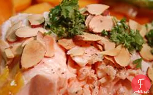 Lachs mit überbackenen Süßkartoffeln