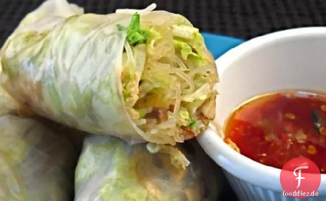 Geräucherter Lachs Reis Papier Wraps