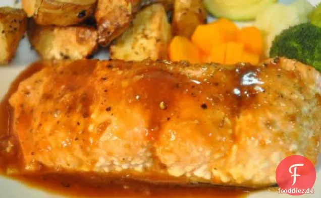 Brauner Zucker-glasierter Lachs