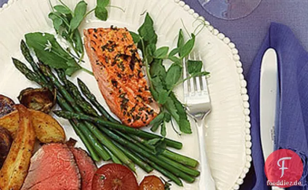 Gebratener Lachs mit Sauerampfer und Zitrone