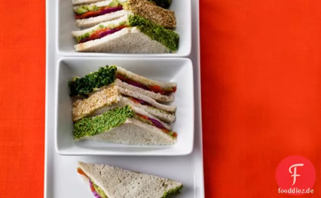 Geräucherter Lachs-Wasabi-Tee-Sandwiches