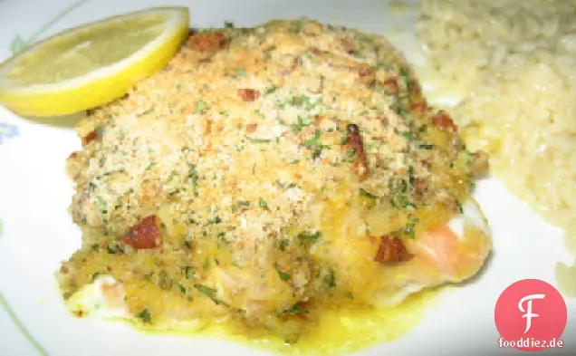 Gebackener Lachs mit Zucchini und Dillcreme