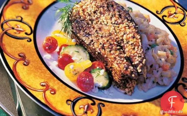 Assyrischer gegrillter Lachs